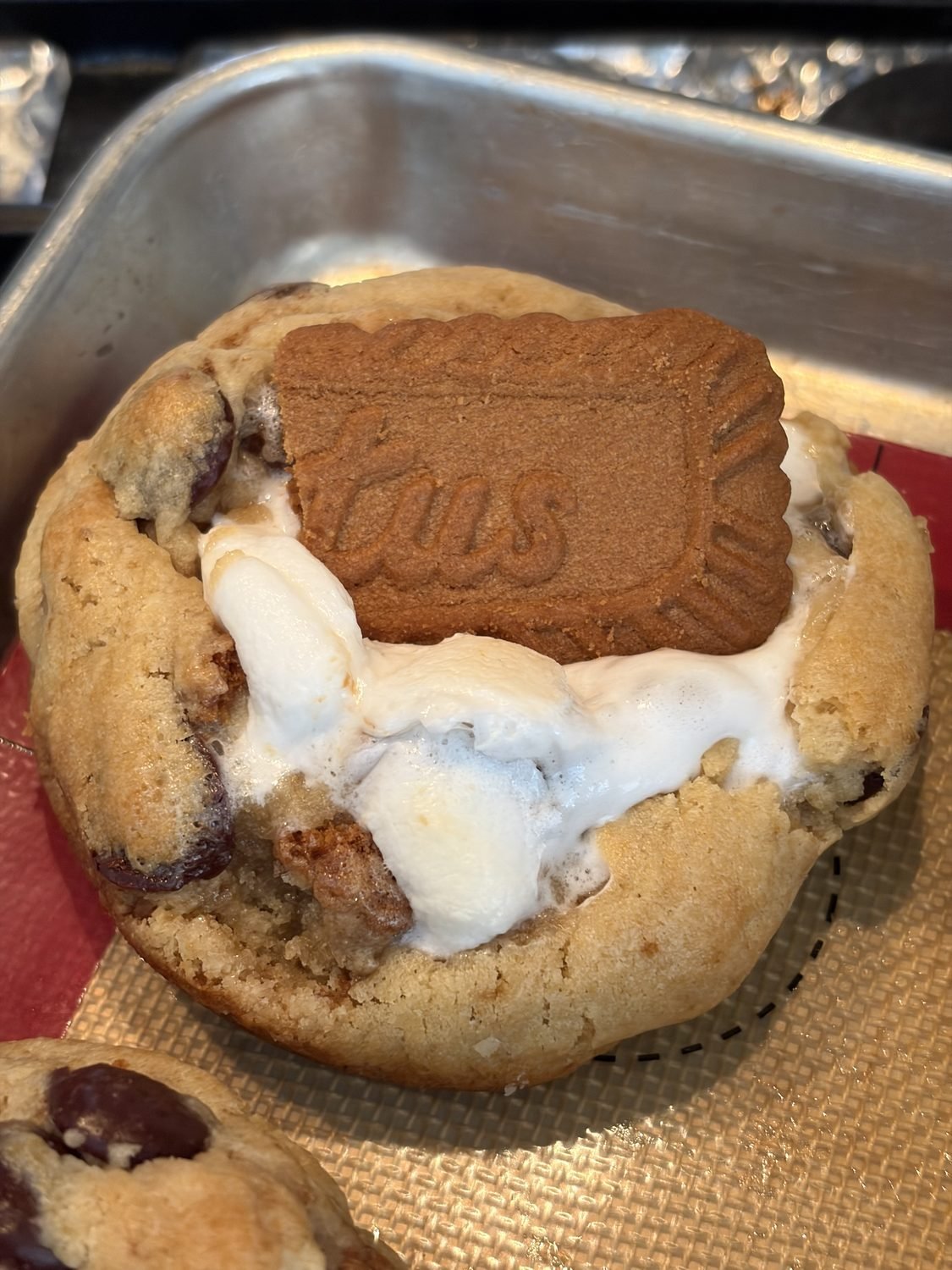 Biscoff s'mores stuffed cookie
